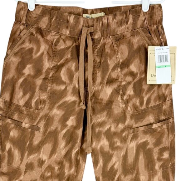 Democracy Women's Pull-on Elastic/Drawstring Waist Brown Cropped Pant Size 8 NWT - Picture 3 of 10